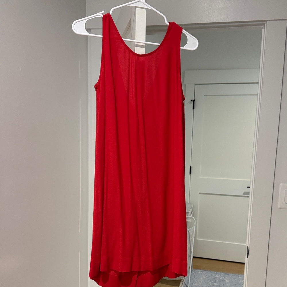 Madewell Red Sleeveless Midi Shift Dress